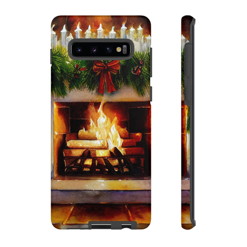 Candles on the Hearth Decorated for Christmas - Impact Resistant Phone Case Samsung Galaxy S10 Plus Matte